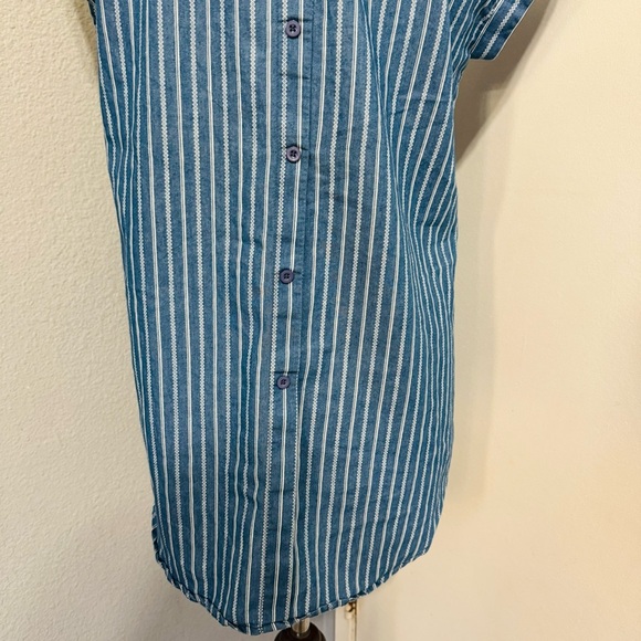 Weekend Suzanne Betro Blue Striped Women's Relaxed Tunic Loungewear Top Size S - Picture 10 of 15